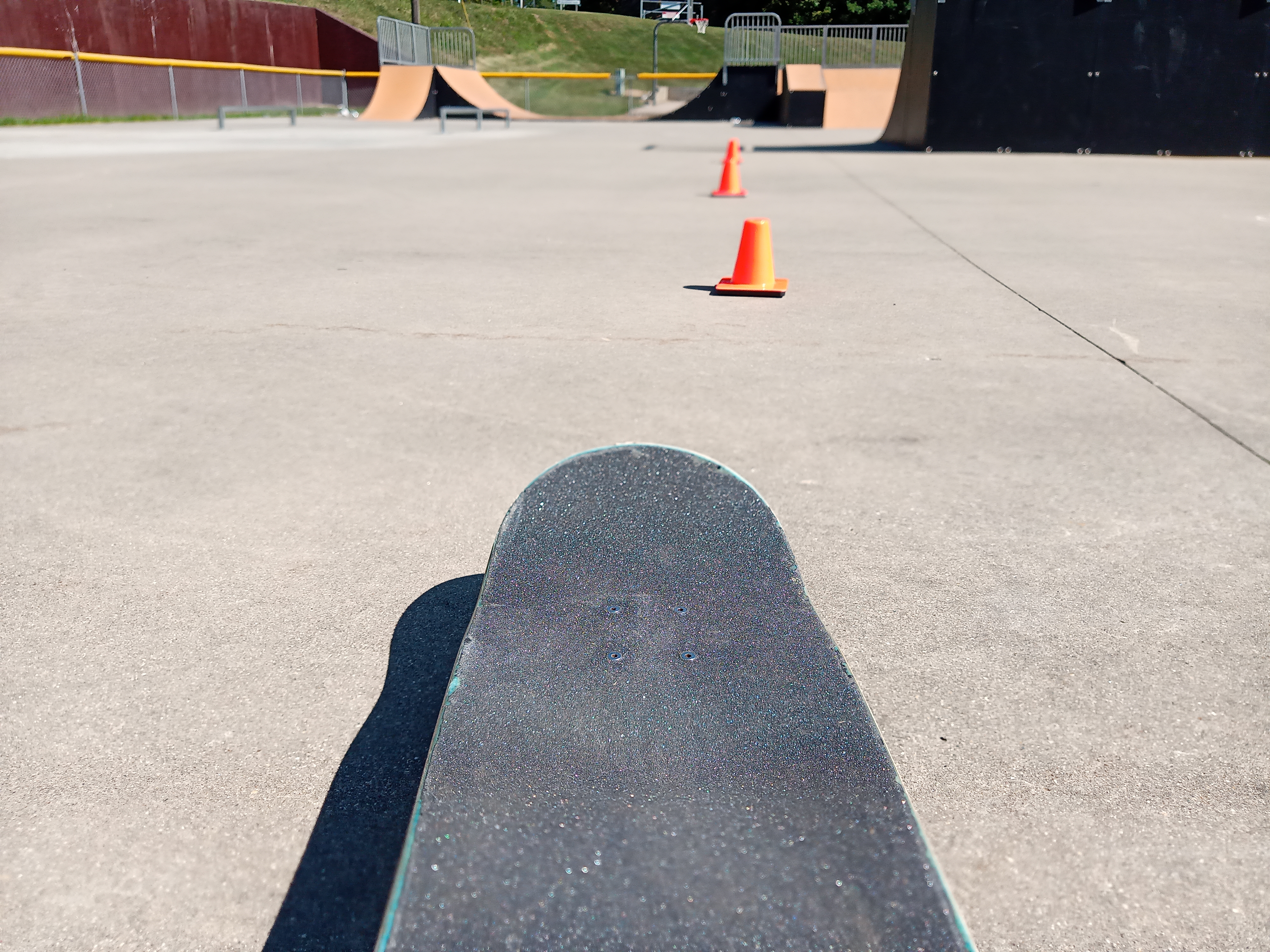 Skate park with cones for class
